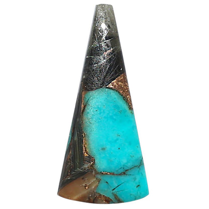 Shell In Black Blue Turquoise 12x26.1x3 mm Fancy Shape Polished Gemstone LS155-08523