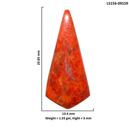 Red Sponge Coral 13.4x29.85x3 mm Fancy Shape Polished Gemstone LS156-09159