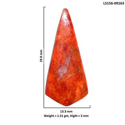Red Sponge Coral 13.3x29.9x3 mm Fancy Shape Polished Gemstone LS156-09163