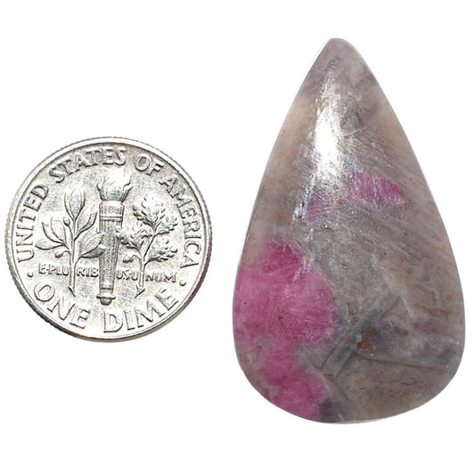 Ruby-In-Feldspar 20.2x33.5x5.7 mm Pear Shape Polished Gemstone LS157-09177