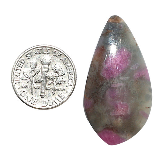 Ruby-In-Feldspar 19x35.5x5 mm Fancy Shape Polished Gemstone LS157-09179
