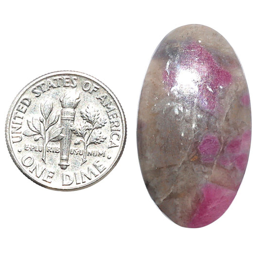 Ruby-In-Feldspar 17x29.9x5.5 mm Oval Shape Polished Gemstone LS157-09182