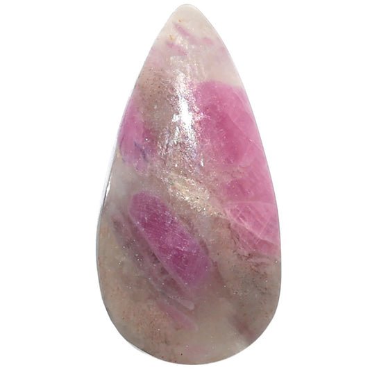 Ruby-In-Feldspar 16.2x31.25x5.8 mm Pear Shape Polished Gemstone LS157-09184
