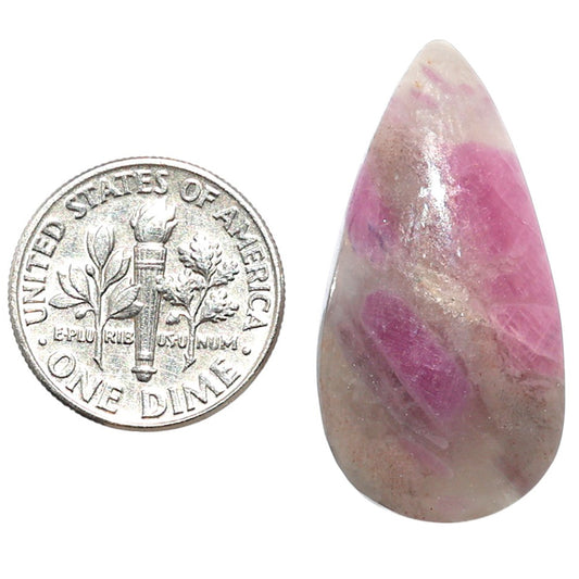 Ruby-In-Feldspar 16.2x31.25x5.8 mm Pear Shape Polished Gemstone LS157-09184