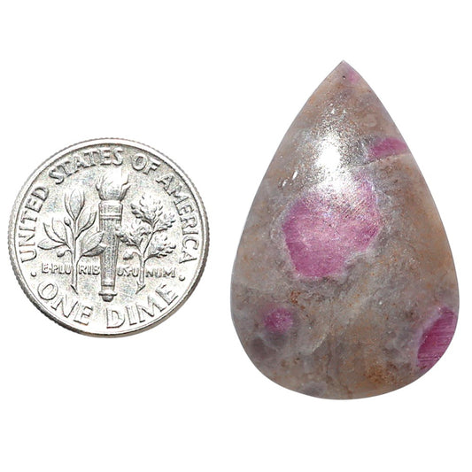 Ruby-In-Feldspar 20.2x30.25x5 mm Pear Shape Polished Gemstone LS157-09185