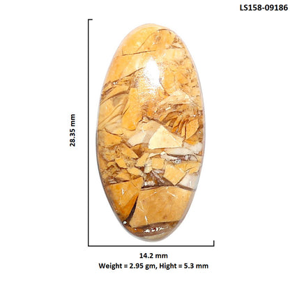 Natural Brecciated Mookaite 14.2x28.35x5.3 mm Oval Shape Polished Gemstone LS158-09186