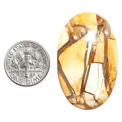 Natural Brecciated Mookaite 23.7x37.85x5.8 mm Oval Shape Polished Gemstone LS158-09187