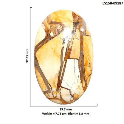 Natural Brecciated Mookaite 23.7x37.85x5.8 mm Oval Shape Polished Gemstone LS158-09187