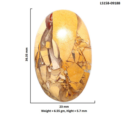 Natural Brecciated Mookaite 23x36.35x5.7 mm Oval Shape Polished Gemstone LS158-09188