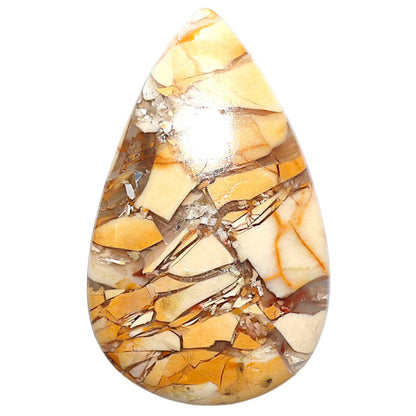 Natural Brecciated Mookaite 23.7x38.7x5 mm Pear Shape Polished Gemstone LS158-09189