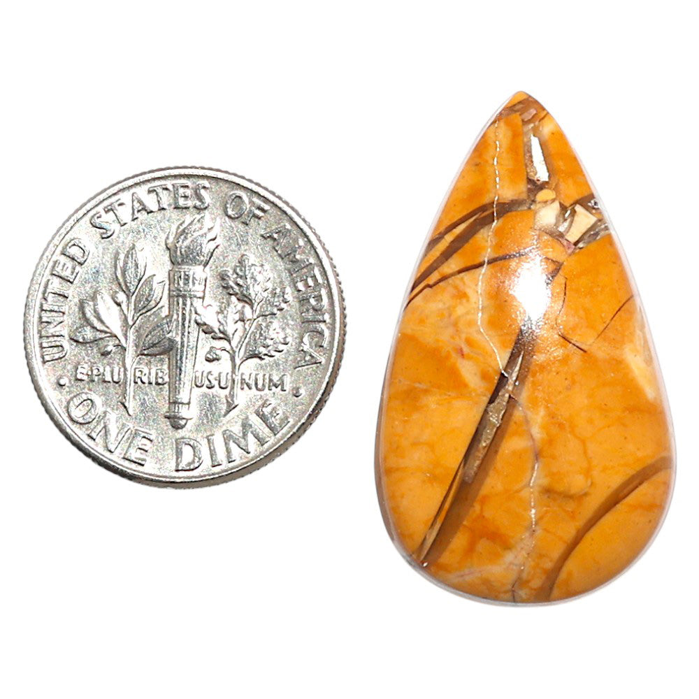 Natural Brecciated Mookaite 16.6x28.35x5.5 mm Pear Shape Polished Gemstone LS158-09190
