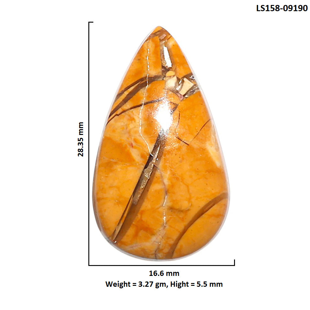 Natural Brecciated Mookaite 16.6x28.35x5.5 mm Pear Shape Polished Gemstone LS158-09190
