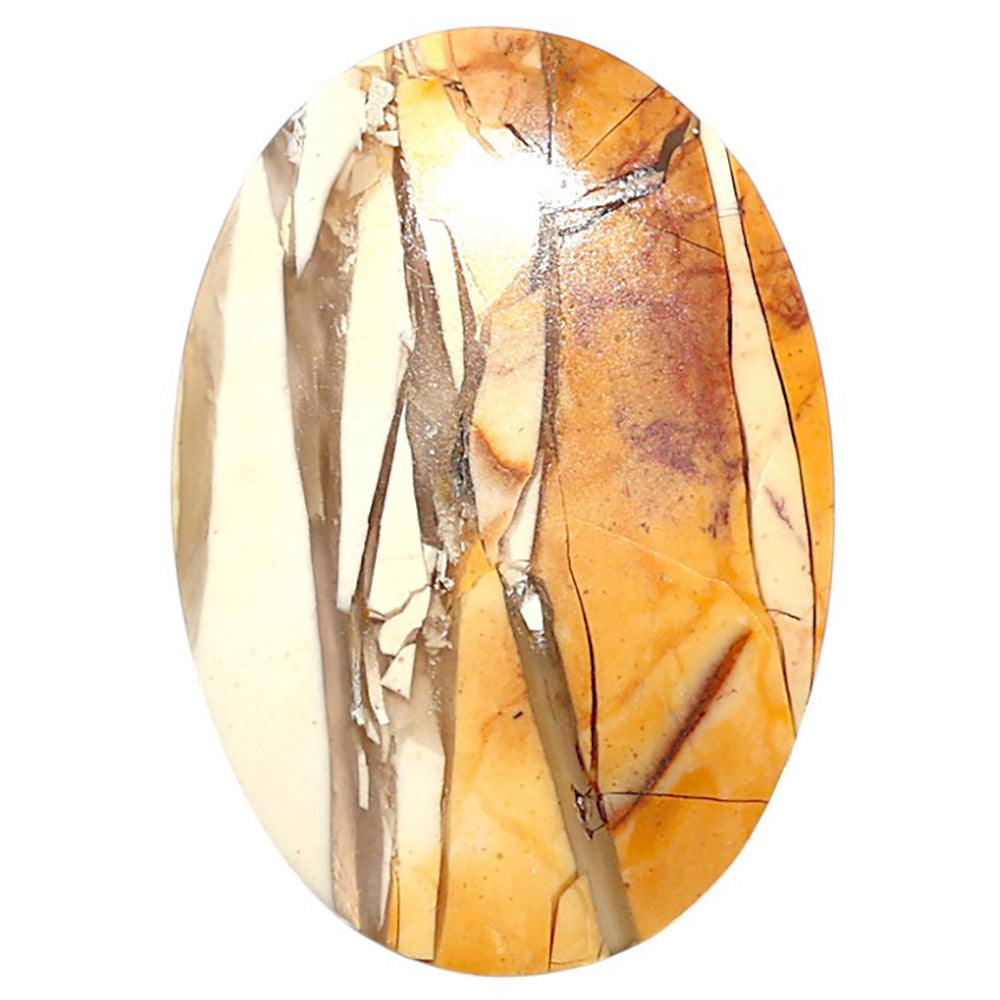 Natural Brecciated Mookaite 23.55x33.7x5 mm Oval Shape Polished Gemstone LS158-09191