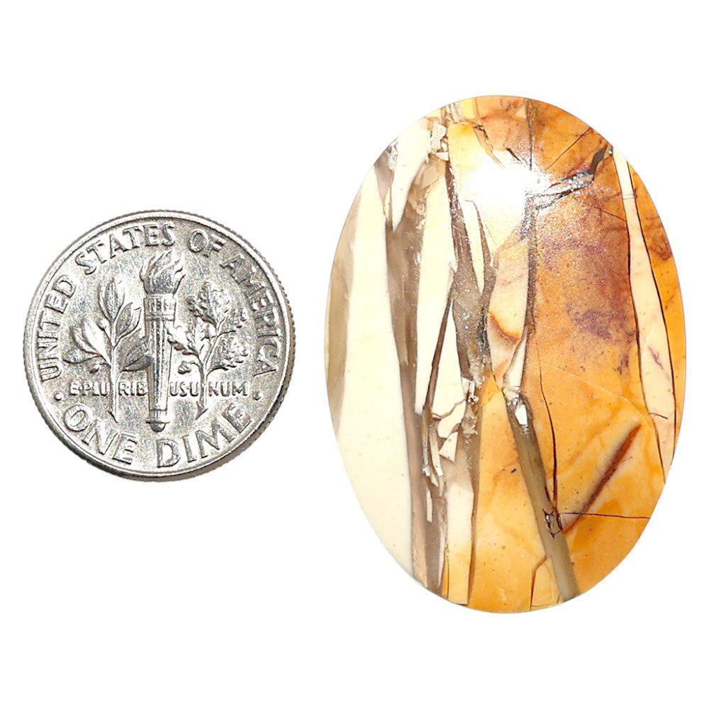 Natural Brecciated Mookaite 23.55x33.7x5 mm Oval Shape Polished Gemstone LS158-09191