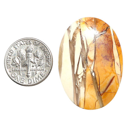 Natural Brecciated Mookaite 23.55x33.7x5 mm Oval Shape Polished Gemstone LS158-09191