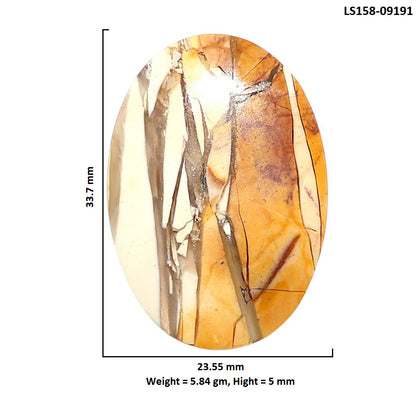 Natural Brecciated Mookaite 23.55x33.7x5 mm Oval Shape Polished Gemstone LS158-09191