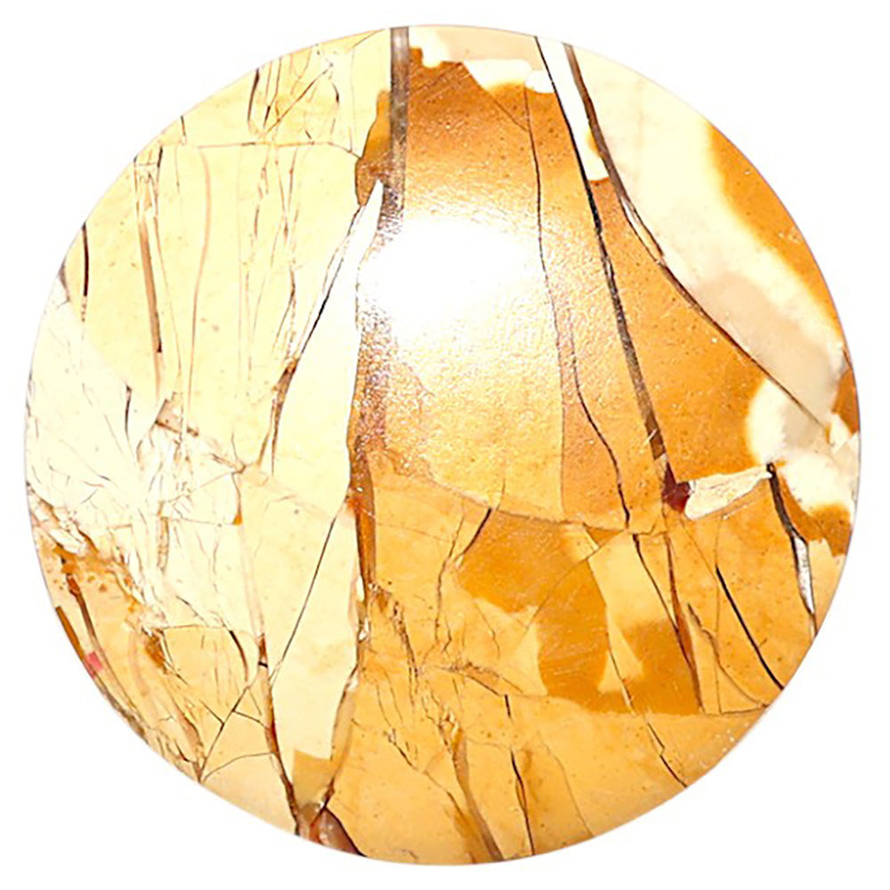 Natural Brecciated Mookaite 29.3x29.3x5 mm Round Shape Polished Gemstone LS158-09192