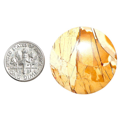 Natural Brecciated Mookaite 29.3x29.3x5 mm Round Shape Polished Gemstone LS158-09192
