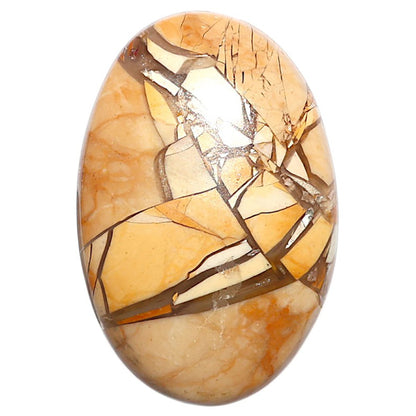 Natural Brecciated Mookaite 22.8x34.45x5.5 mm Oval Shape Polished Gemstone LS158-09193