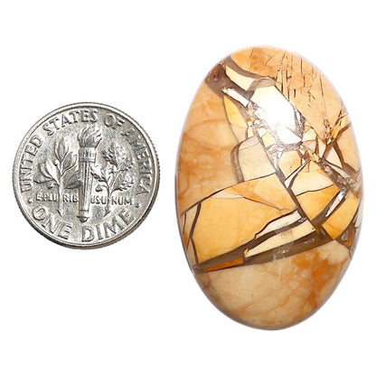 Natural Brecciated Mookaite 22.8x34.45x5.5 mm Oval Shape Polished Gemstone LS158-09193