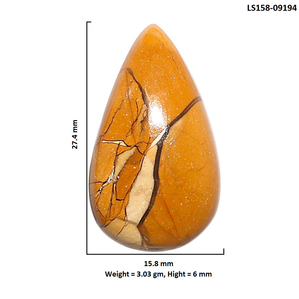 Natural Brecciated Mookaite 15.8x27.4x6 mm Pear Shape Polished Gemstone LS158-09194