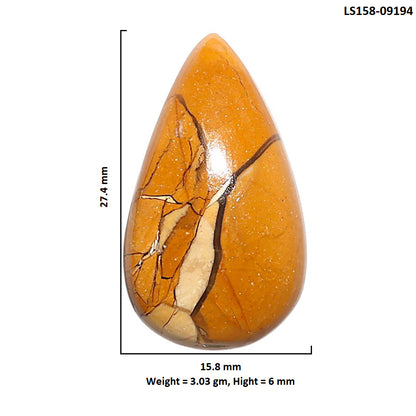 Natural Brecciated Mookaite 15.8x27.4x6 mm Pear Shape Polished Gemstone LS158-09194