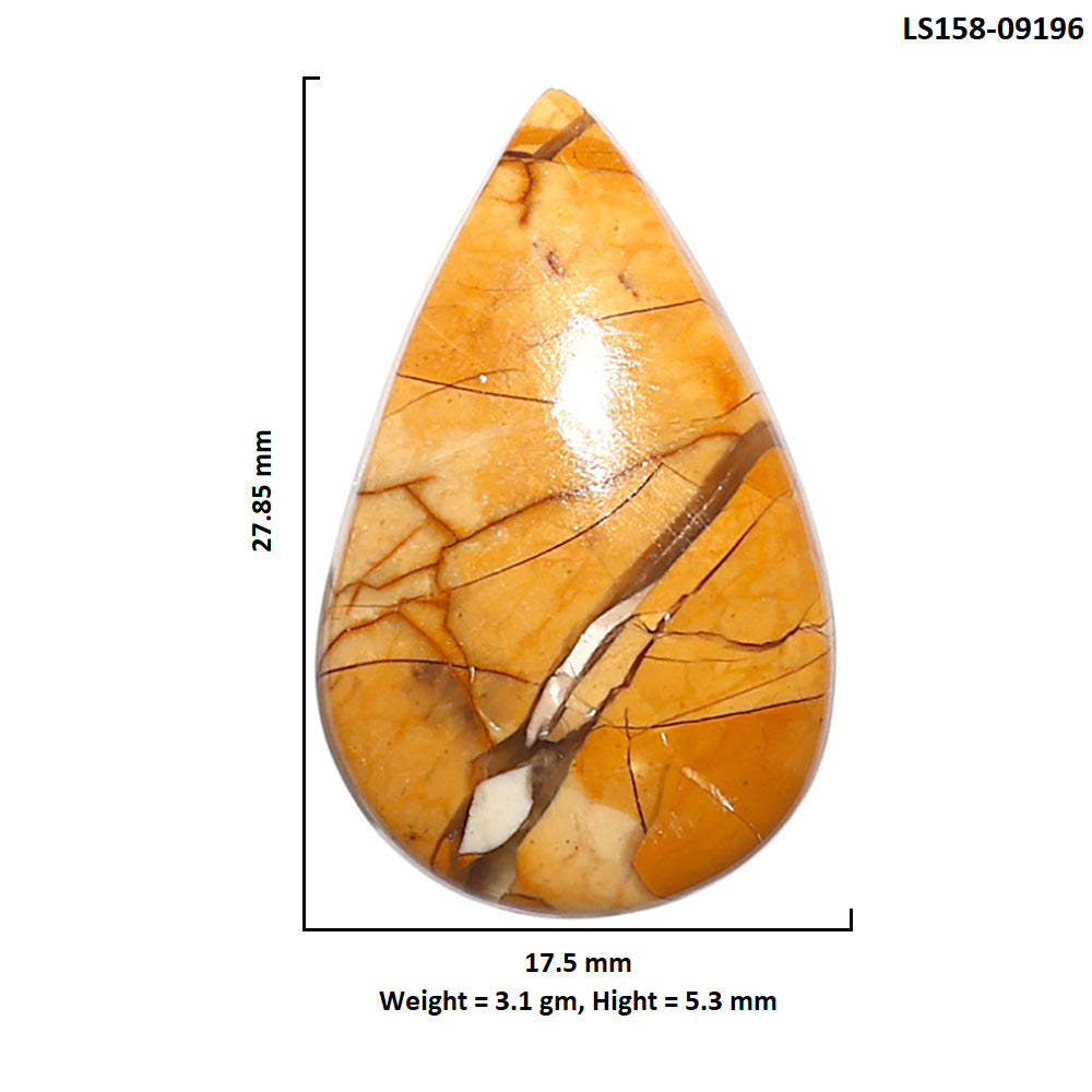Natural Brecciated Mookaite 17.5x27.85x5.3 mm Pear Shape Polished Gemstone LS158-09196