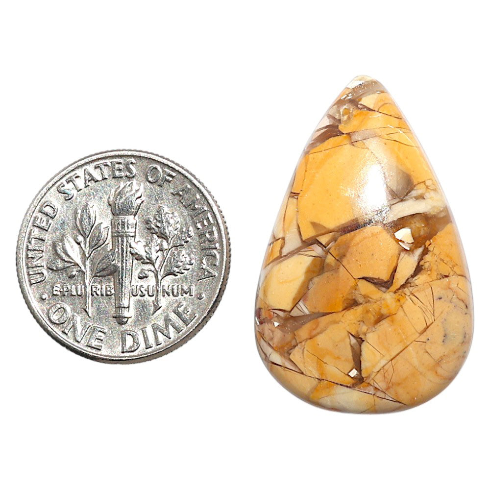 Natural Brecciated Mookaite 18.1x28.1x5 mm Pear Shape Polished Gemstone LS158-09198
