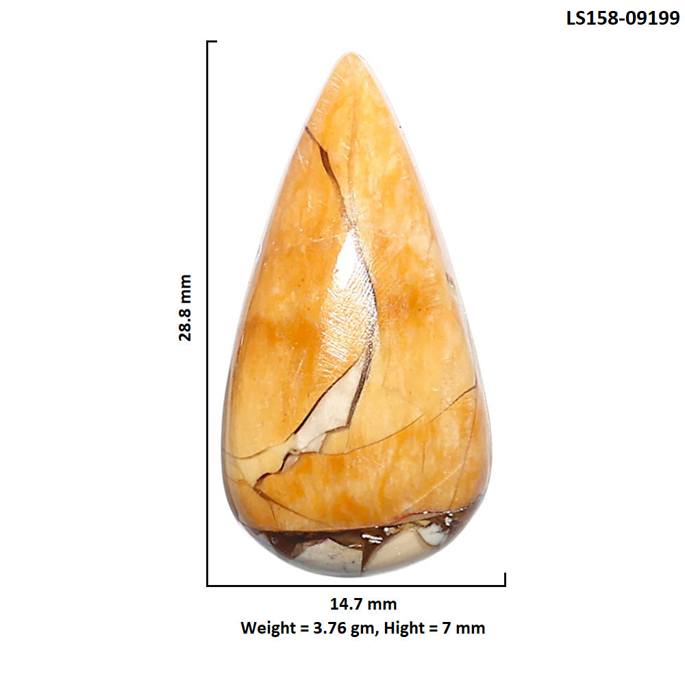 Natural Brecciated Mookaite 14.7x28.8x7 mm Pear Shape Polished Gemstone LS158-09199