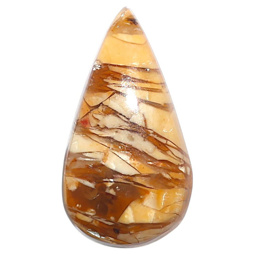 Natural Brecciated Mookaite 13.5x25x5.5 mm Pear Shape Polished Gemstone LS158-09200