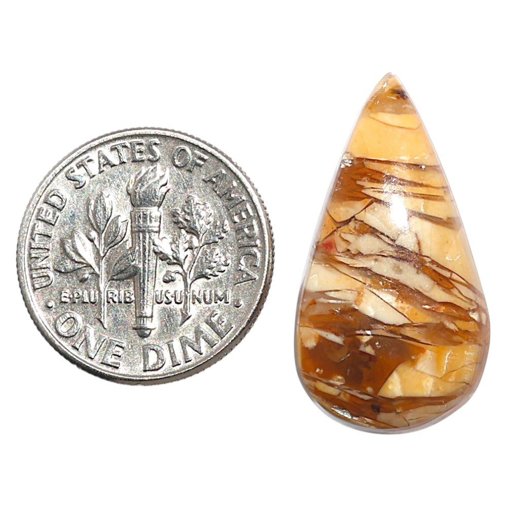 Natural Brecciated Mookaite 13.5x25x5.5 mm Pear Shape Polished Gemstone LS158-09200