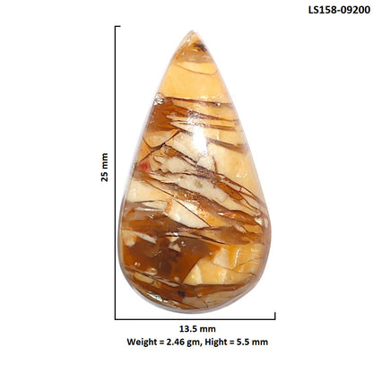 Natural Brecciated Mookaite 13.5x25x5.5 mm Pear Shape Polished Gemstone LS158-09200