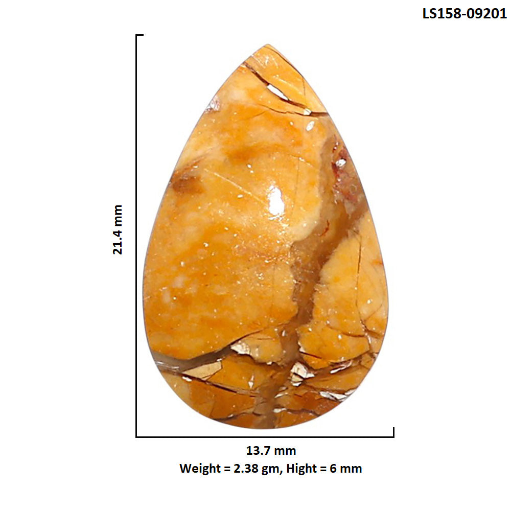 Natural Brecciated Mookaite 13.7x21.4x6 mm Pear Shape Polished Gemstone LS158-09201