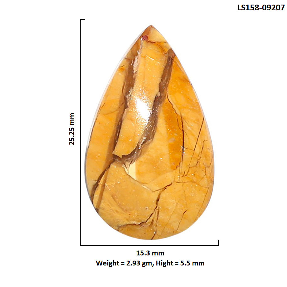 Natural Brecciated Mookaite 15.3x25.25x5.5 mm Pear Shape Polished Gemstone LS158-09207