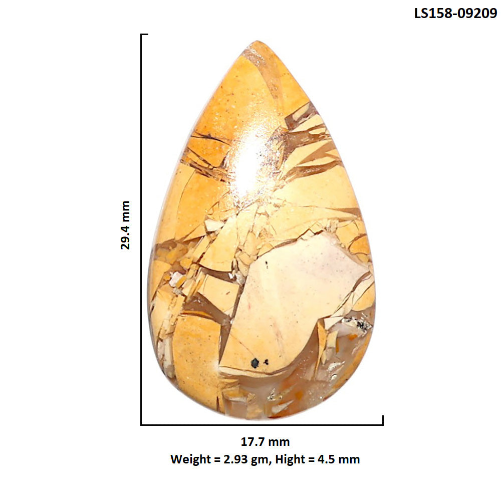 Natural Brecciated Mookaite 17.7x29.4x4.5 mm Pear Shape Polished Gemstone LS158-09209
