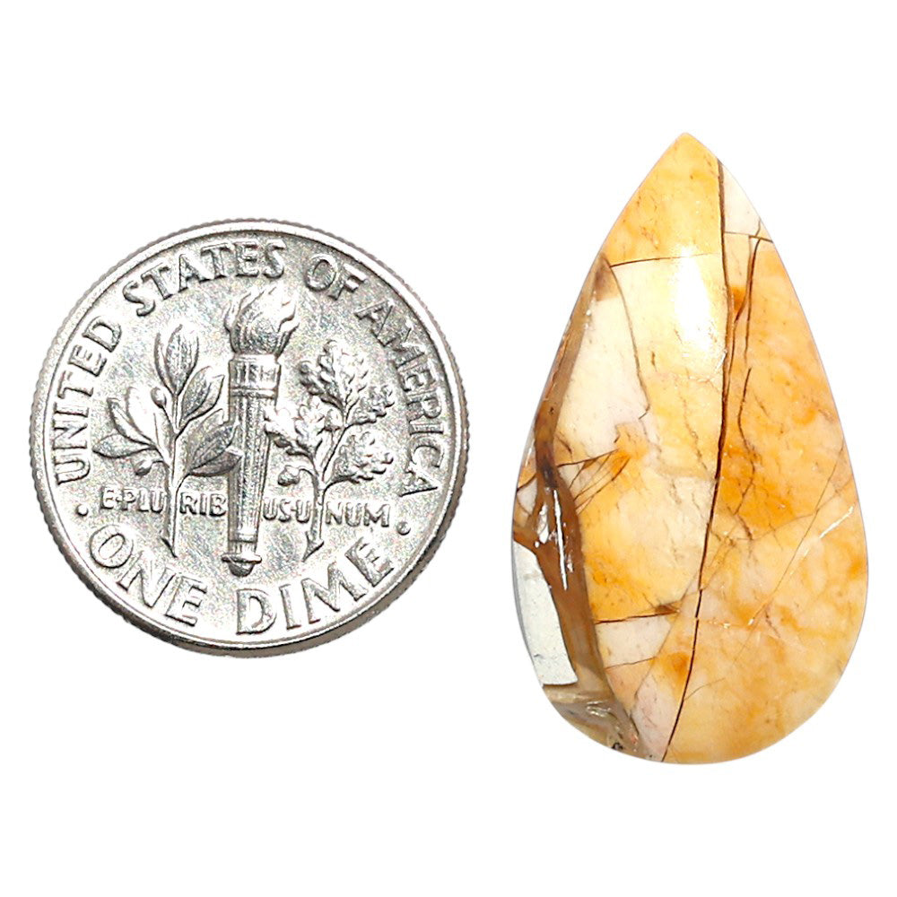 Natural Brecciated Mookaite 14.3x25.6x5 mm Pear Shape Polished Gemstone LS158-09212