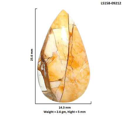 Natural Brecciated Mookaite 14.3x25.6x5 mm Pear Shape Polished Gemstone LS158-09212