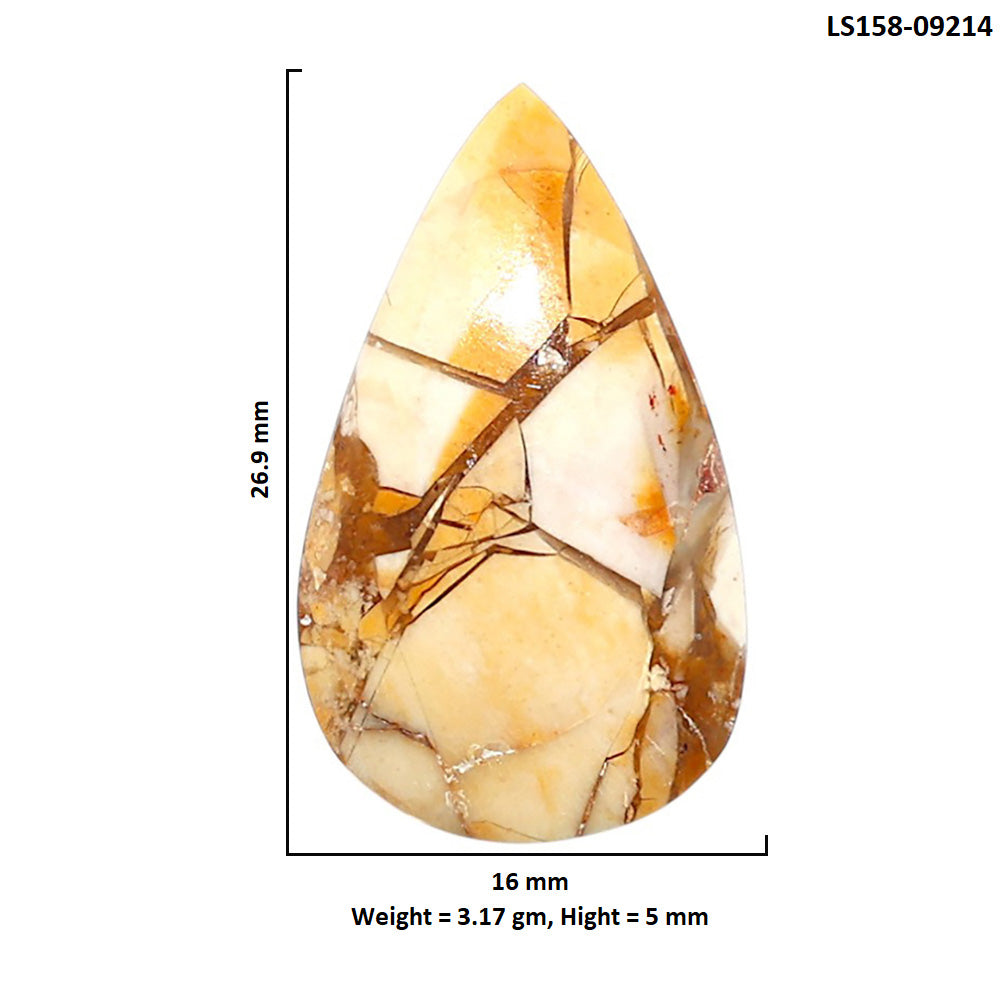 Natural Brecciated Mookaite 16x26.9x5 mm Pear Shape Polished Gemstone LS158-09214