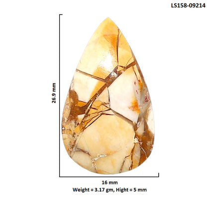 Natural Brecciated Mookaite 16x26.9x5 mm Pear Shape Polished Gemstone LS158-09214