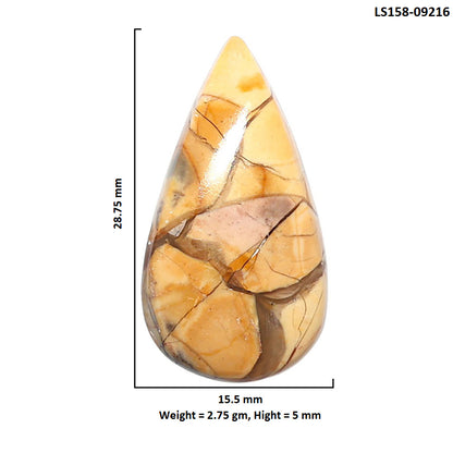 Natural Brecciated Mookaite 15.5x28.75x5 mm Pear Shape Polished Gemstone LS158-09216