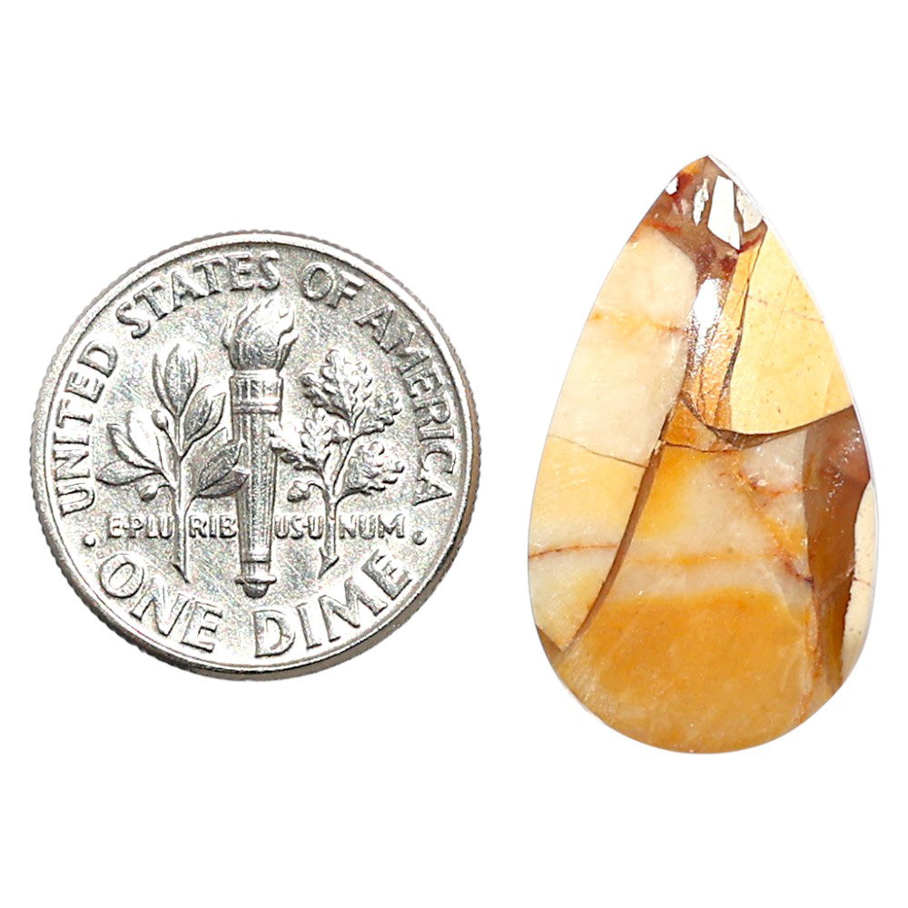 Natural Brecciated Mookaite 13.7x23.5x6 mm Pear Shape Polished Gemstone LS158-09221