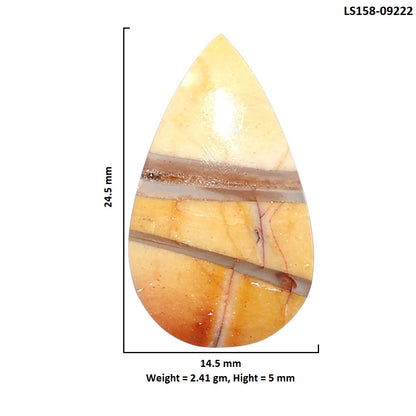 Natural Brecciated Mookaite 14.5x24.5x5 mm Pear Shape Polished Gemstone LS158-09222