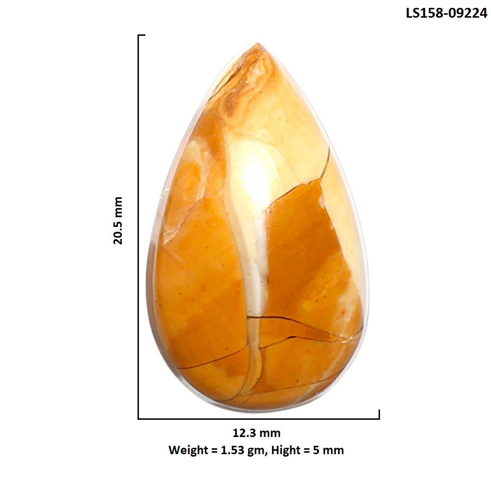 Natural Brecciated Mookaite 12.3x20.5x5 mm Pear Shape Polished Gemstone LS158-09224