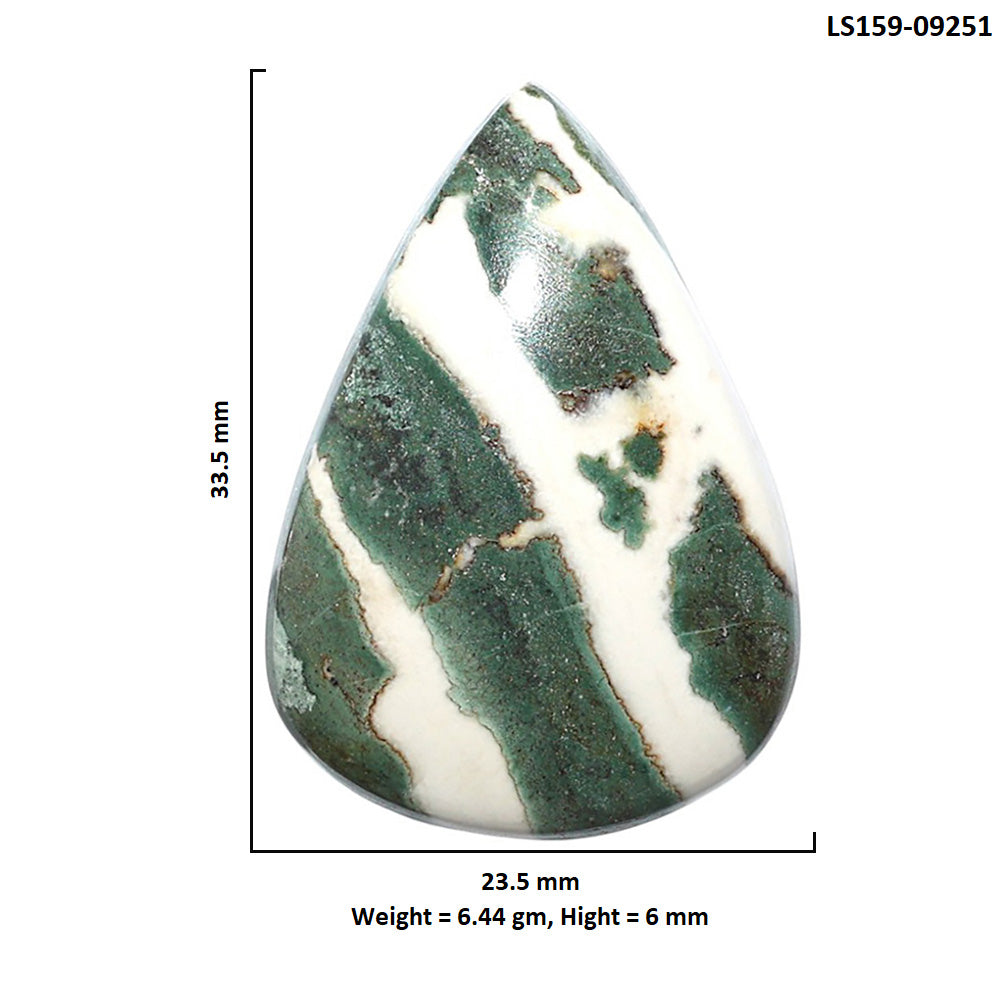 Natural Larsonite Jasper 23.5x33.5x6 mm Pear Shape Polished Gemstone LS159-09251