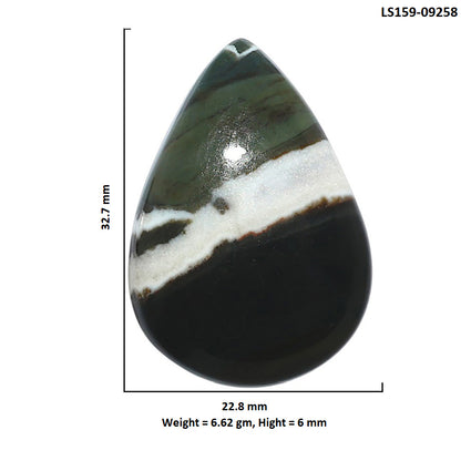 Natural Larsonite Jasper 22.8x32.7x6 mm Pear Shape Polished Gemstone LS159-09258