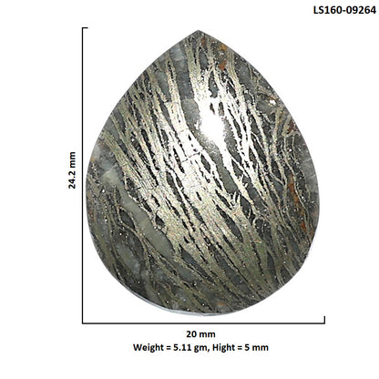 Natural Feder Pyrite 20x24.2x5 mm Heart Shape Polished Gemstone LS160-09264
