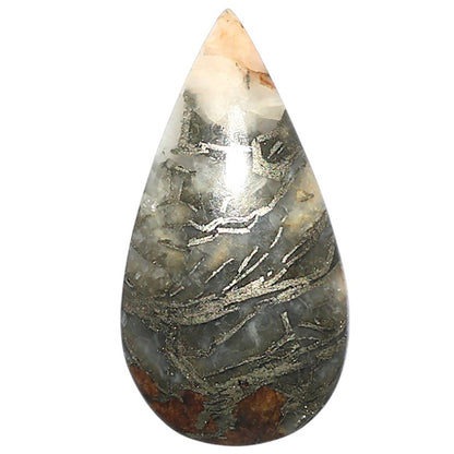 Natural Feder Pyrite 15.5x29.45x4.5 mm Pear Shape Polished Gemstone LS160-09267
