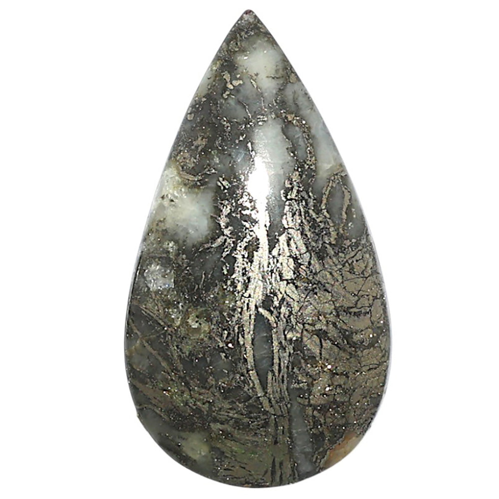 Natural Feder Pyrite 17x30.3x5.3 mm Pear Shape Polished Gemstone LS160-09269