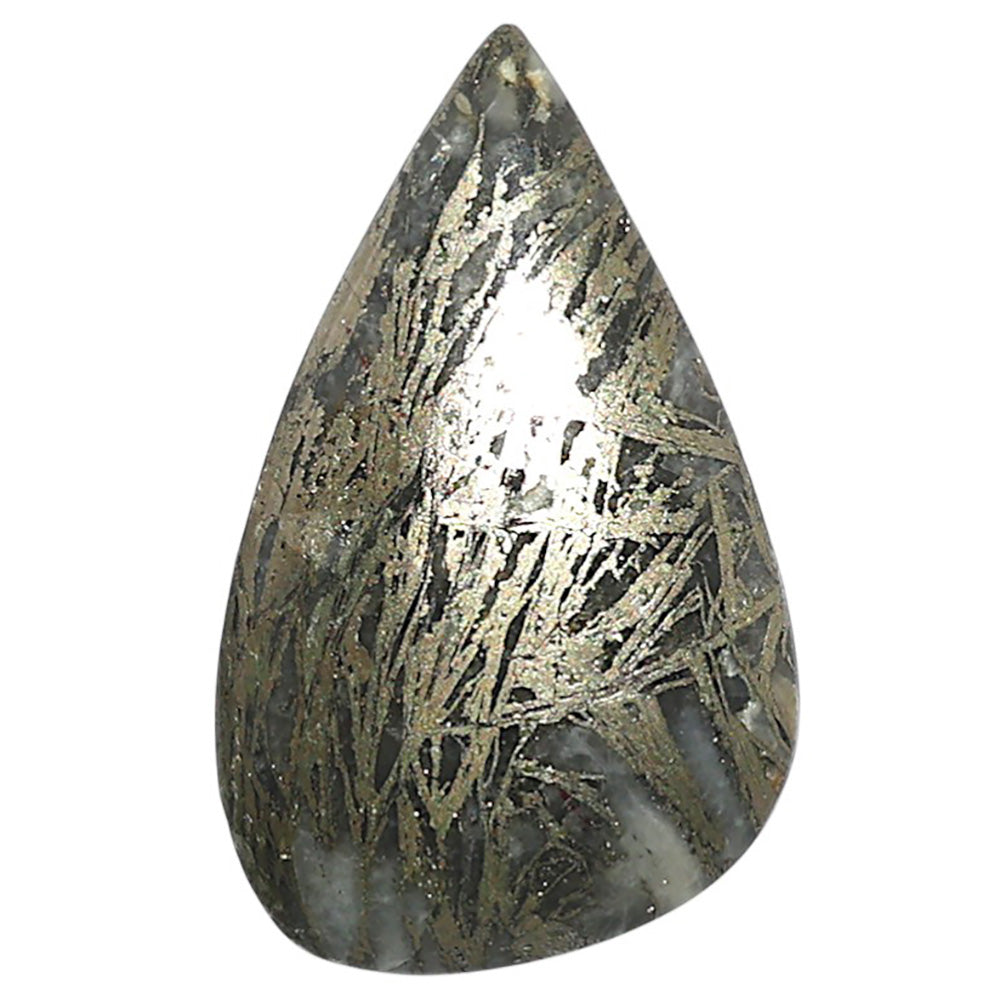 Natural Feder Pyrite 18x29.35x4.7 mm Pear Shape Polished Gemstone LS160-09270