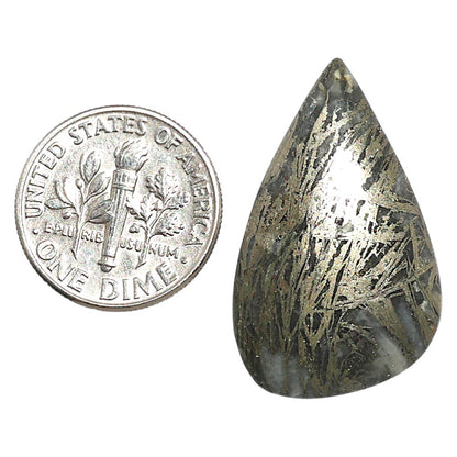 Natural Feder Pyrite 18x29.35x4.7 mm Pear Shape Polished Gemstone LS160-09270